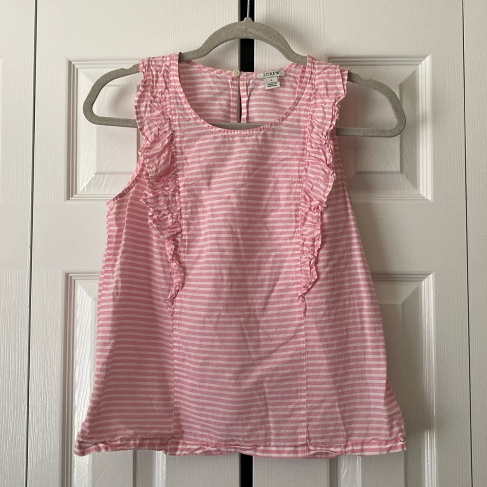J. Crew pink and white stripped tank top blouse